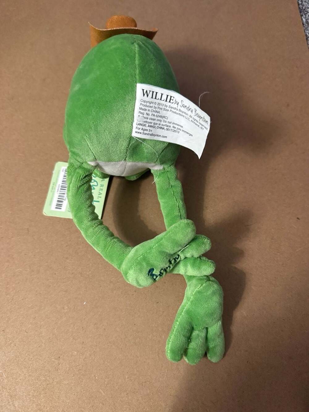 Sandra Boynton Willie the Frog Cowboy Plush Pint Size Productions